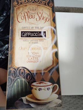 Vintage Coffee Shop Wall Art - Brown & Cream